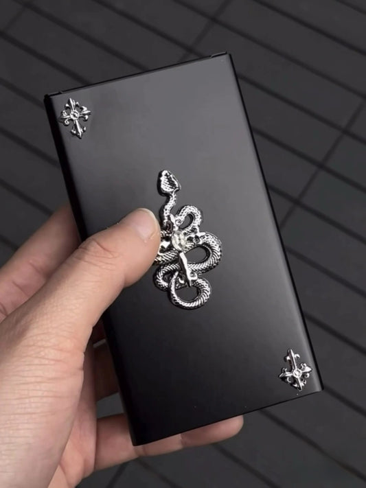 Designer Snake Motif Handmade Cigarette Case Sculpture - Chic Chambers