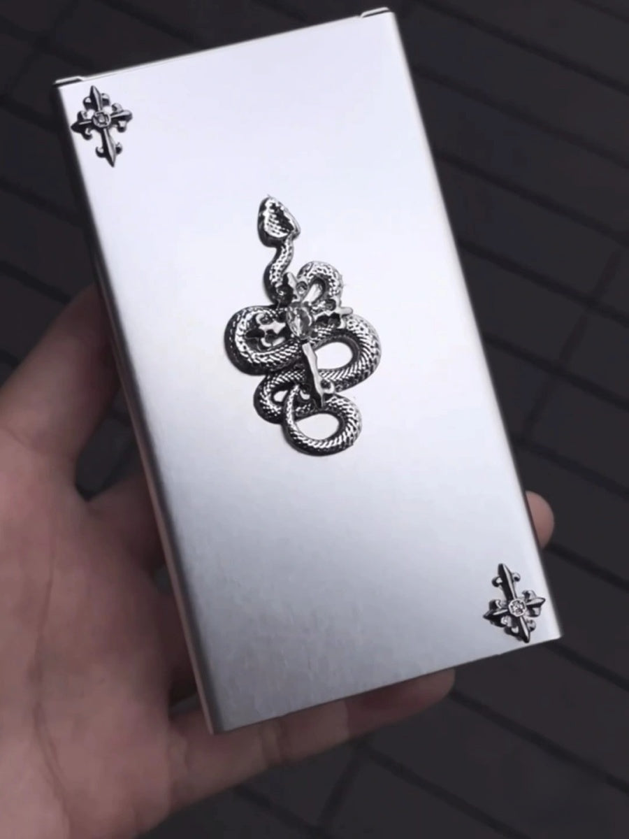 Designer Snake Motif Handmade Cigarette Case Sculpture - Chic Chambers