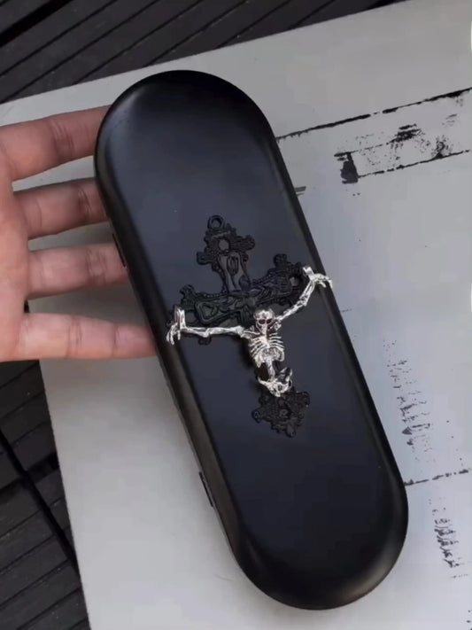 Skeleton Themed Handmade Wine Flask or Storage Box Gothic Stainless Steel Decor - Chic Chambers