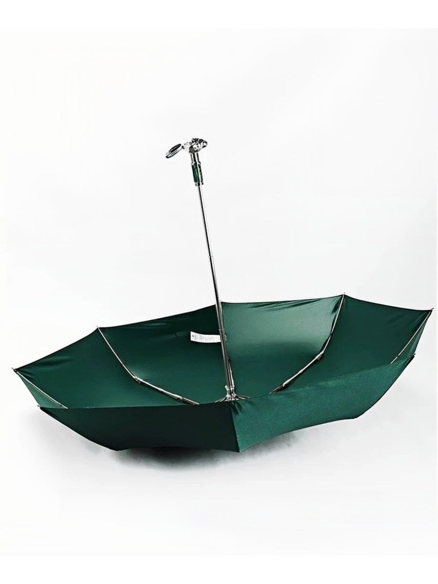 Florence Green Bunny Umbrella with Sculpted Zinc Handle and UV Protection - Chic Chambers
