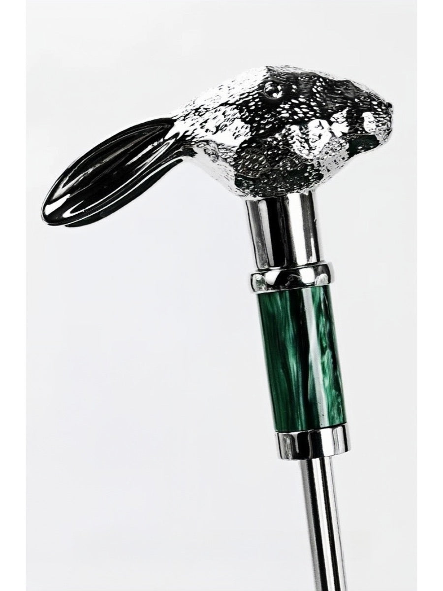 Florence Green Bunny Umbrella with Sculpted Zinc Handle and UV Protection - Chic Chambers