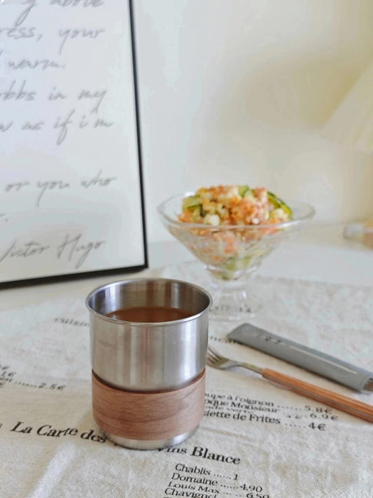 Stainless Steel & Wood Insulated Cup - Chic Chambers