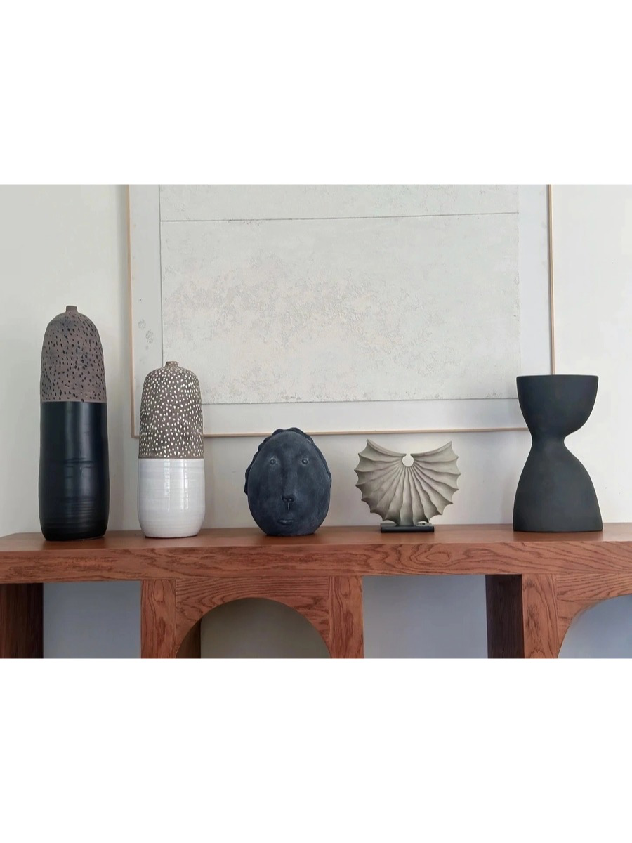 Artistic Conch Sculpture Fossil Inspired Decorative Accent - Chic Chambers