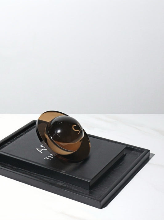 Crystal Planet Decorative Sculpture Modern Glass Art Ornament - Chic Chambers