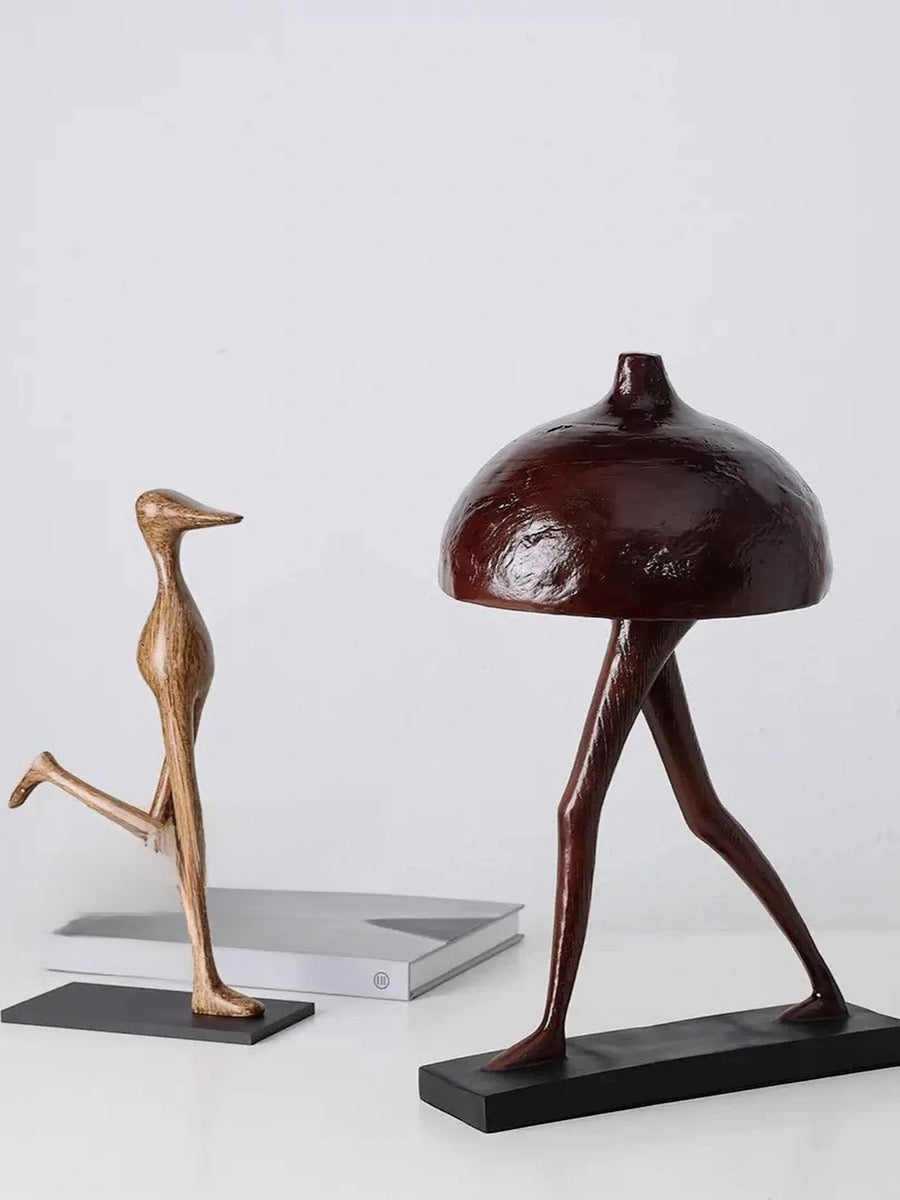Burden Bearer and Birdman Sculptures – Abstract Resin Art Pair - Chic Chambers