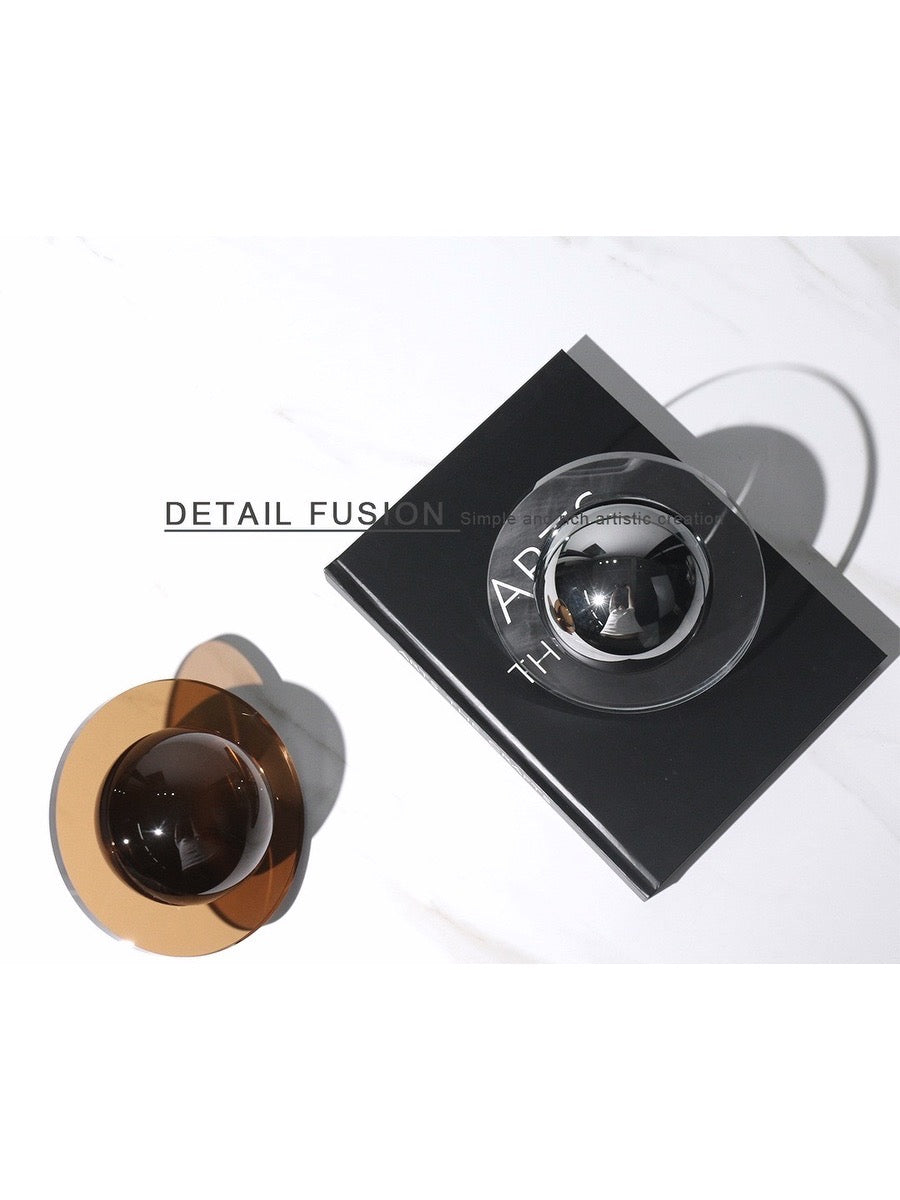 Crystal Planet Decorative Sculpture Modern Glass Art Ornament - Chic Chambers