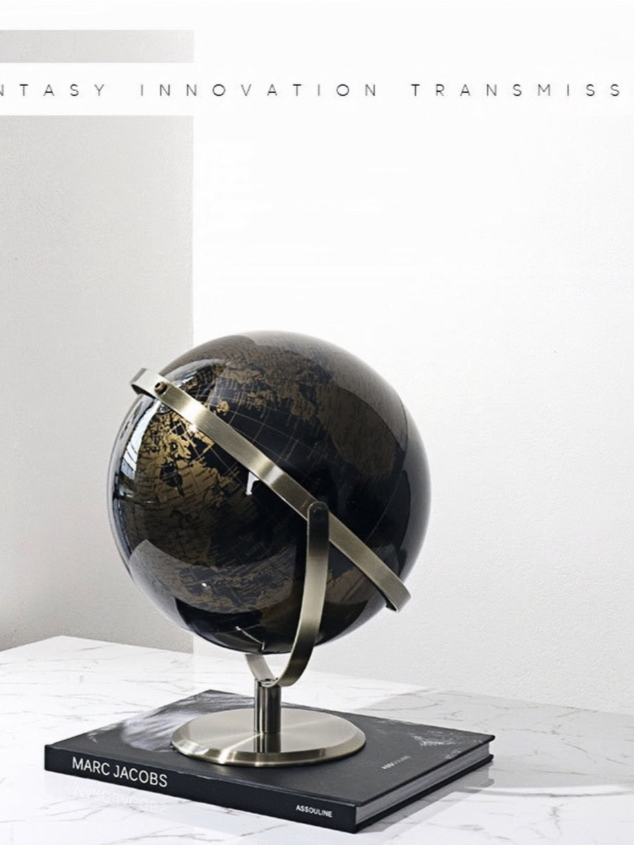 Black and Gold Globe Modern Metal Artistic Decorative Globe - Chic Chambers