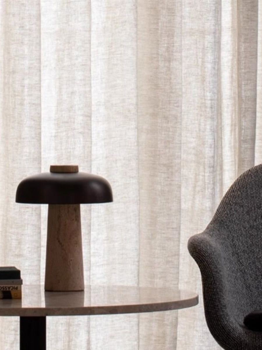 Cordless Travertine Mushroom Lamp