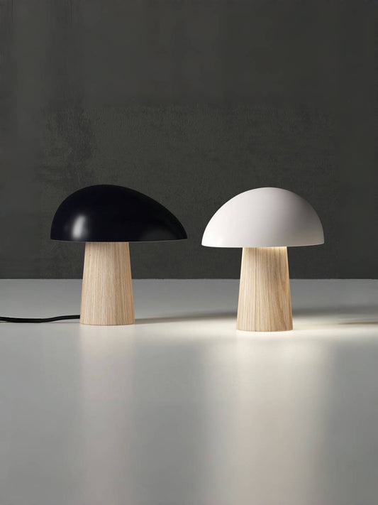 Scandinavian Wood Grain Mushroom Table Lamp