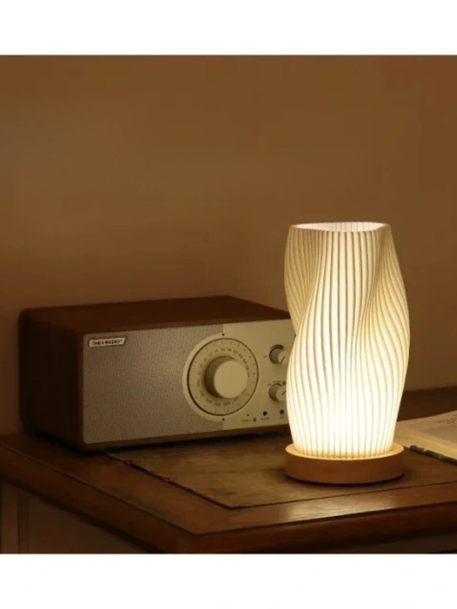 Sculptural 3D Printed Wave Vase Table Lamp