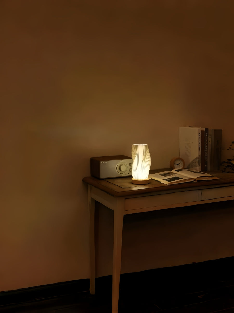 Sculptural 3D Printed Wave Vase Table Lamp