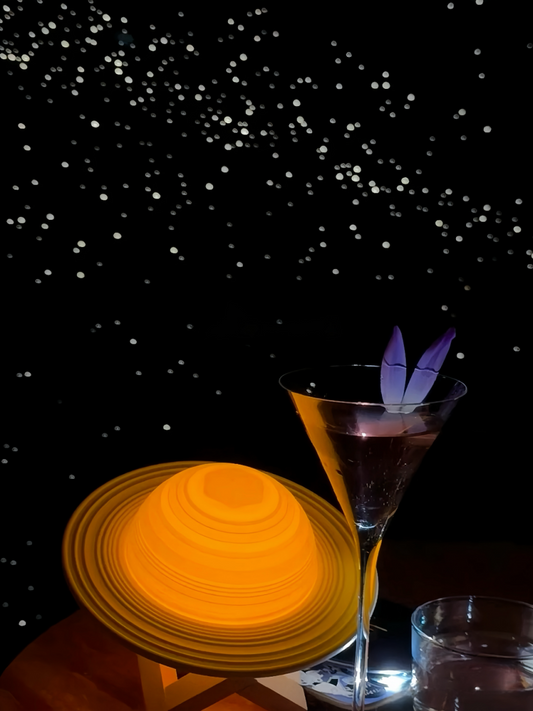 Saturn Touch Mood Lamp Cosmic Planet Table Light Rechargeable Tap Control Dimmable