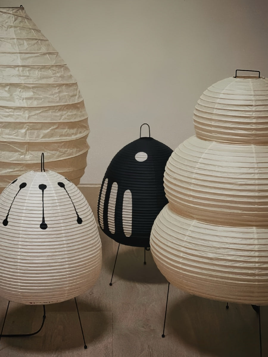 Japanese Ink Dot Paper Lantern Table Lamp