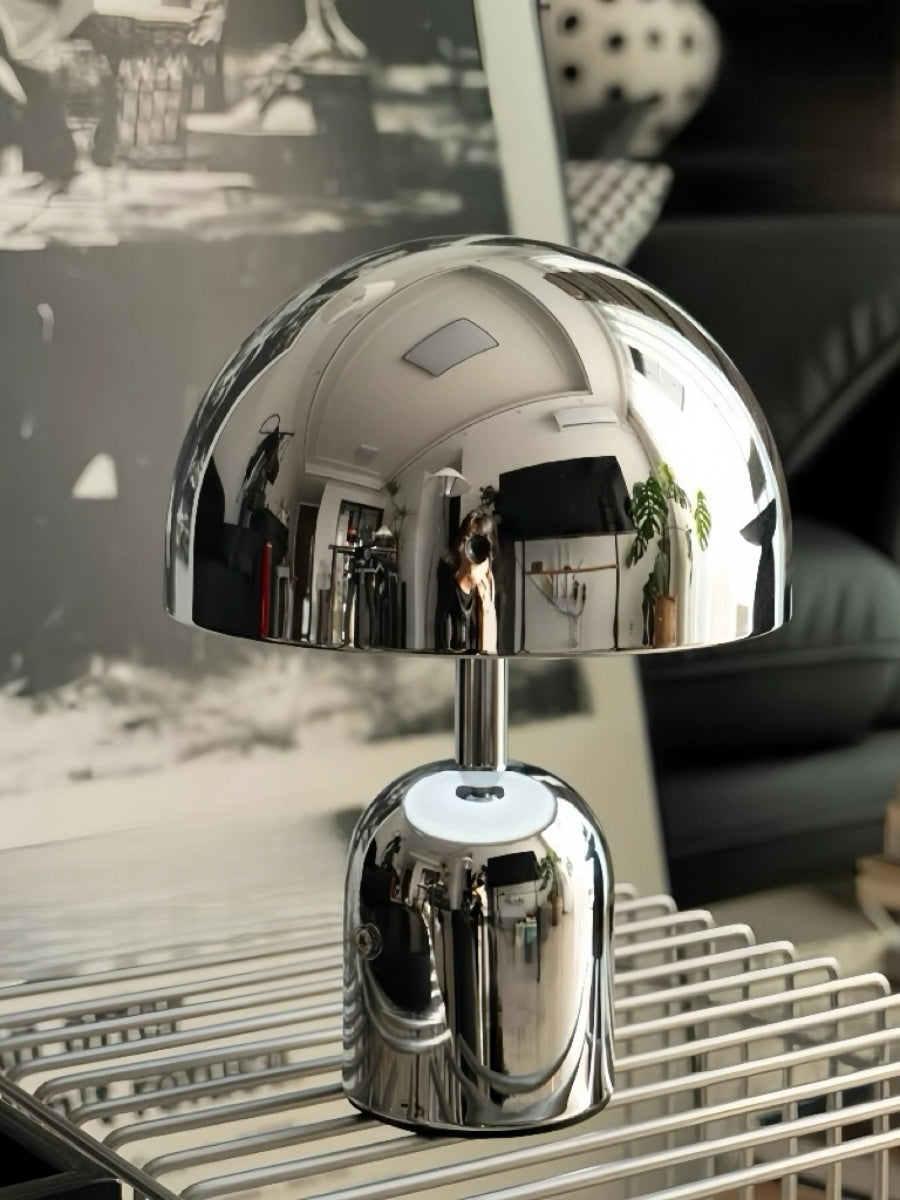 Nordic Minimalist Mushroom Table Lamp Touch Control, USB Rechargeable, Metallic Finishes