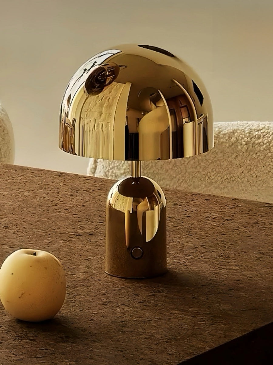 Nordic Minimalist Mushroom Table Lamp Touch Control, USB Rechargeable, Metallic Finishes