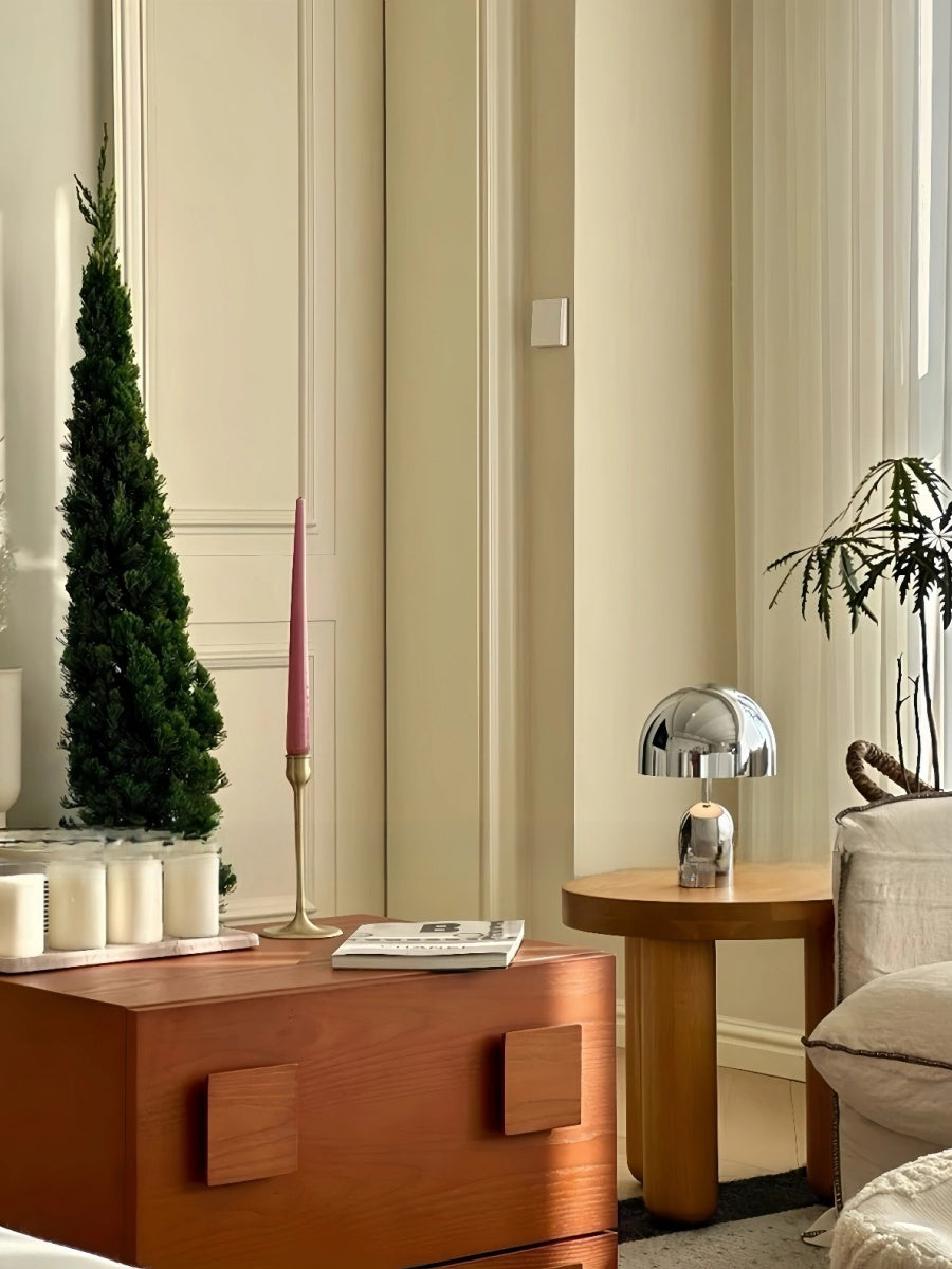 Nordic Minimalist Mushroom Table Lamp Touch Control, USB Rechargeable, Metallic Finishes