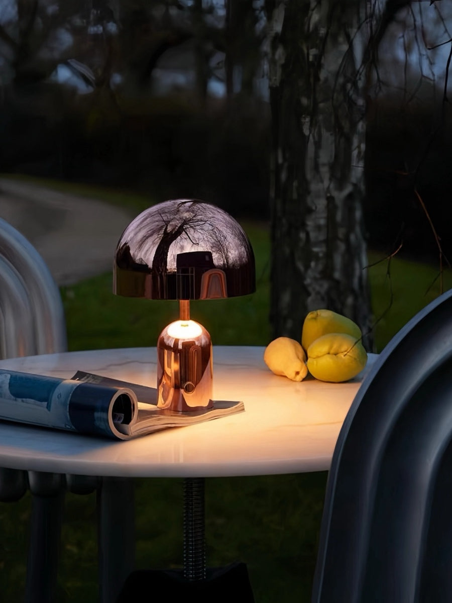 Nordic Minimalist Mushroom Table Lamp Touch Control, USB Rechargeable, Metallic Finishes