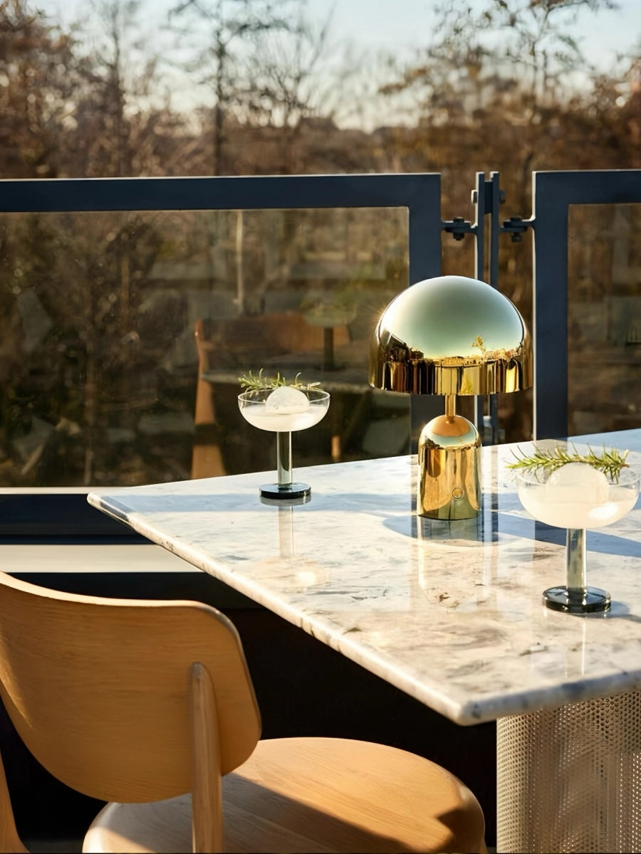 Nordic Minimalist Mushroom Table Lamp Touch Control, USB Rechargeable, Metallic Finishes