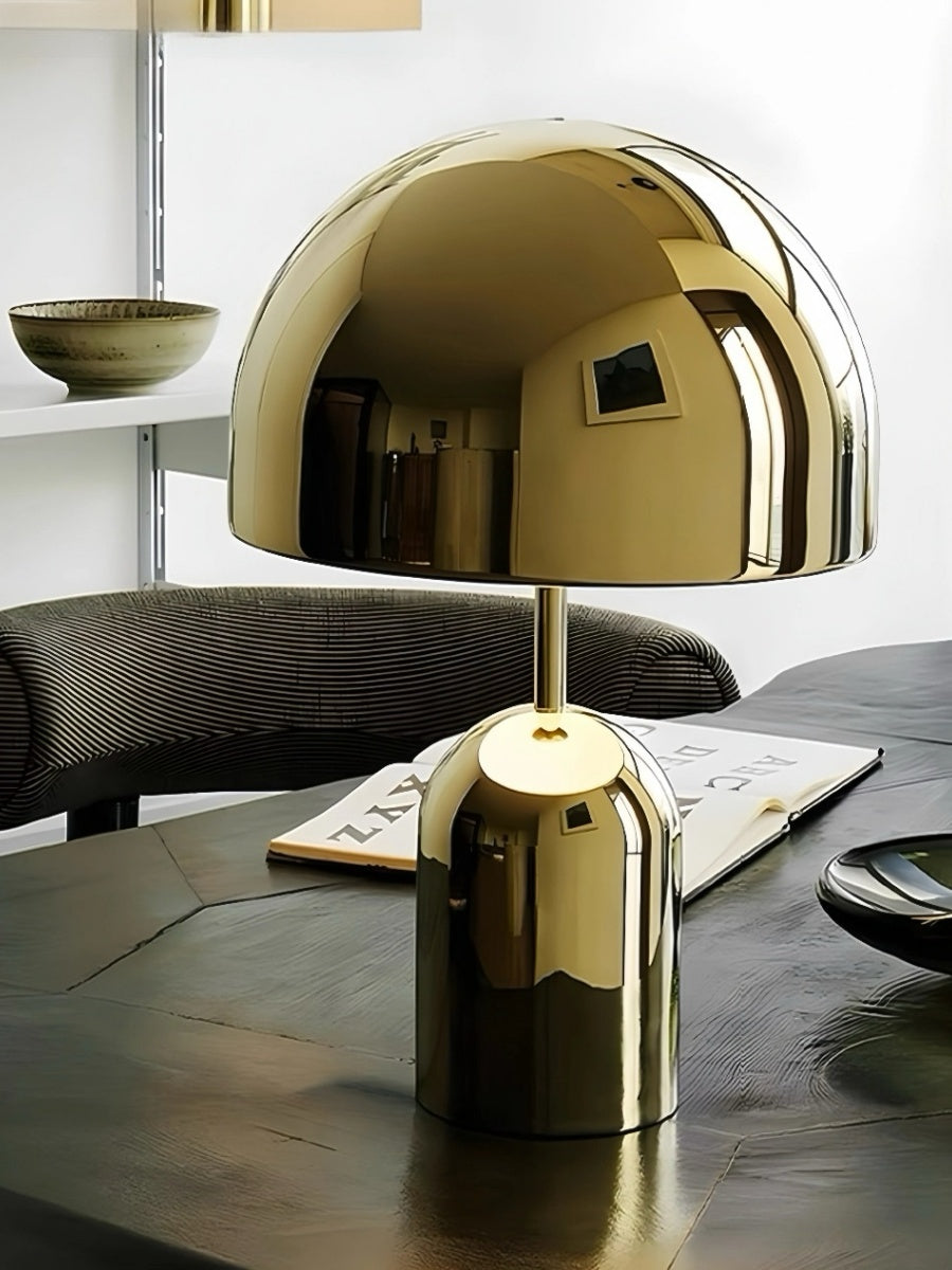Nordic Minimalist Mushroom Table Lamp Touch Control, USB Rechargeable, Metallic Finishes