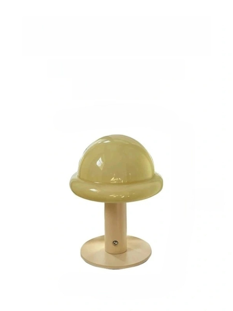 Danish Glass Mushroom Lamp – USB Rechargeable, Soft Glow Nordic Table Light
