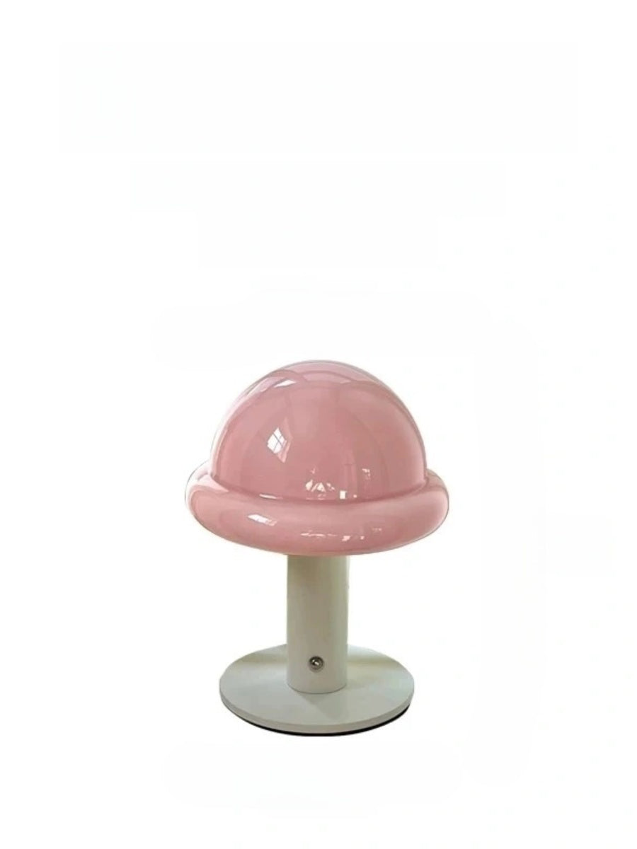 Danish Glass Mushroom Lamp – USB Rechargeable, Soft Glow Nordic Table Light