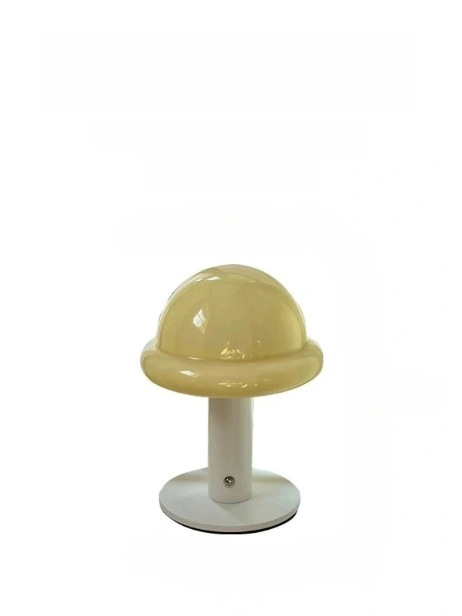 Danish Glass Mushroom Lamp – USB Rechargeable, Soft Glow Nordic Table Light