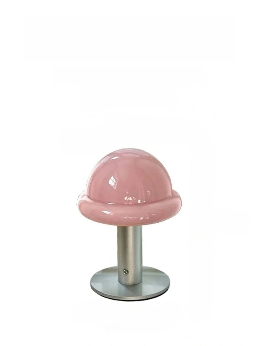 Danish Glass Mushroom Lamp – USB Rechargeable, Soft Glow Nordic Table Light