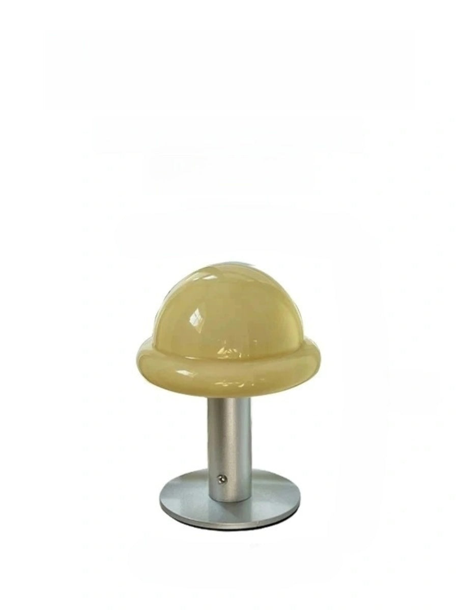 Danish Glass Mushroom Lamp – USB Rechargeable, Soft Glow Nordic Table Light