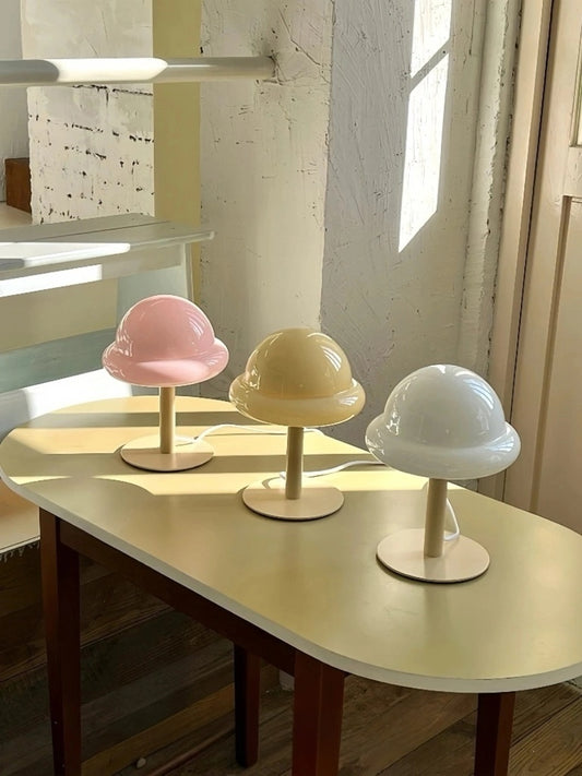 Nordic Glass Mushroom Lamp â USB Powered, Minimalist Bedside Table Light