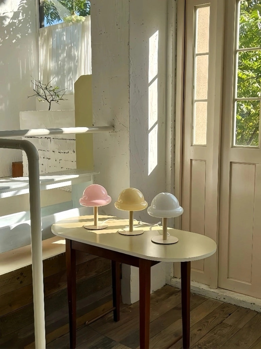 Nordic Glass Mushroom Lamp – USB Powered, Minimalist Bedside Table Light