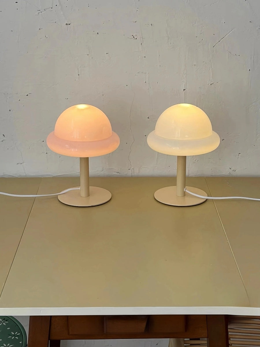 Nordic Glass Mushroom Lamp – USB Powered, Minimalist Bedside Table Light