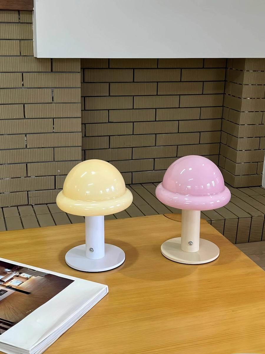 Danish Glass Mushroom Lamp – USB Rechargeable, Soft Glow Nordic Table Light