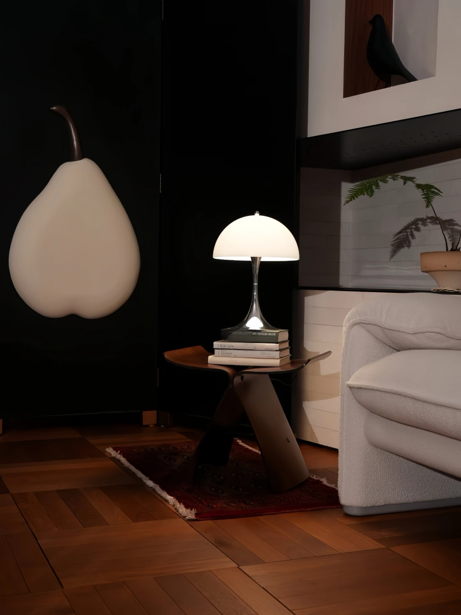 Danish Mushroom Table Lamp – USB Rechargeable, Nordic Minimalist Bedside Light