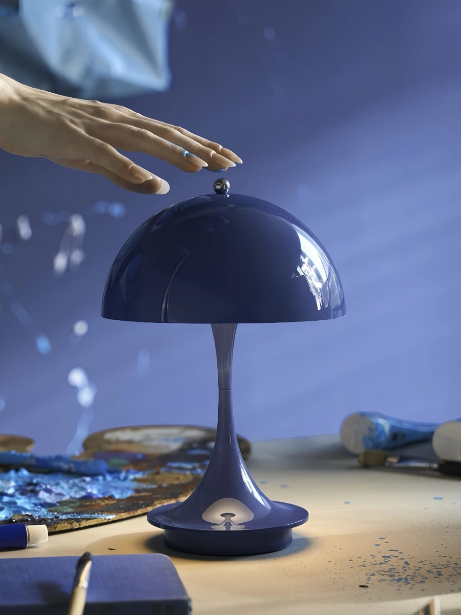 Danish Mushroom Table Lamp – USB Rechargeable, Nordic Minimalist Bedside Light
