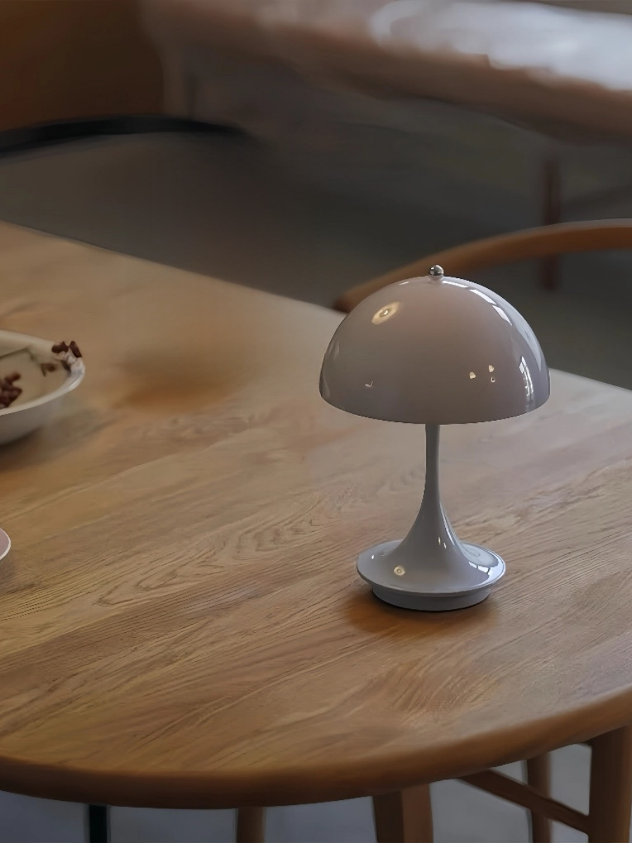Danish Mushroom Table Lamp – USB Rechargeable, Nordic Minimalist Bedside Light
