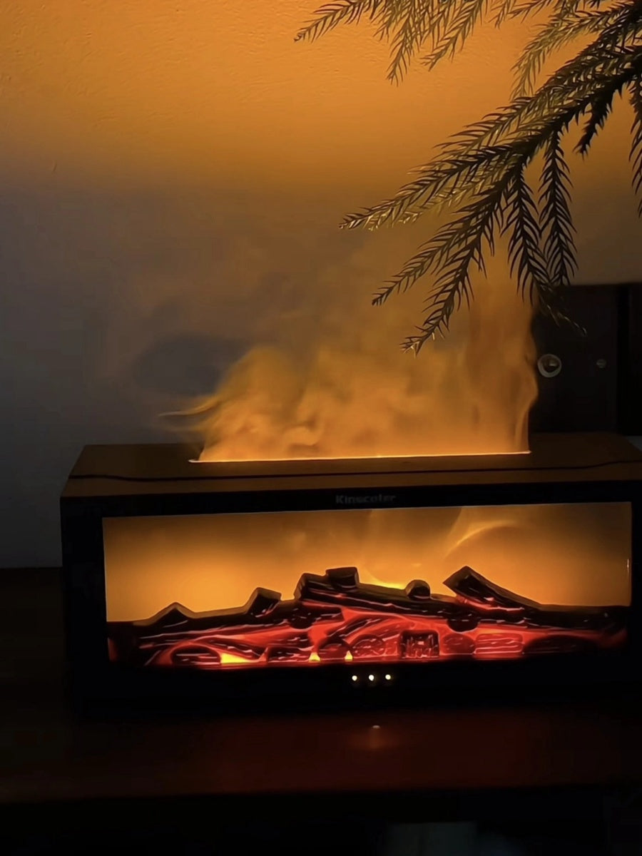 Flame Fireplace Aroma Diffuser Humidifier with Ambient Light for Home and Bedroom - Chic Chambers