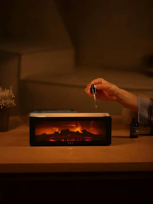 Flame Fireplace Aroma Diffuser Humidifier with Ambient Light for Home and Bedroom - Chic Chambers