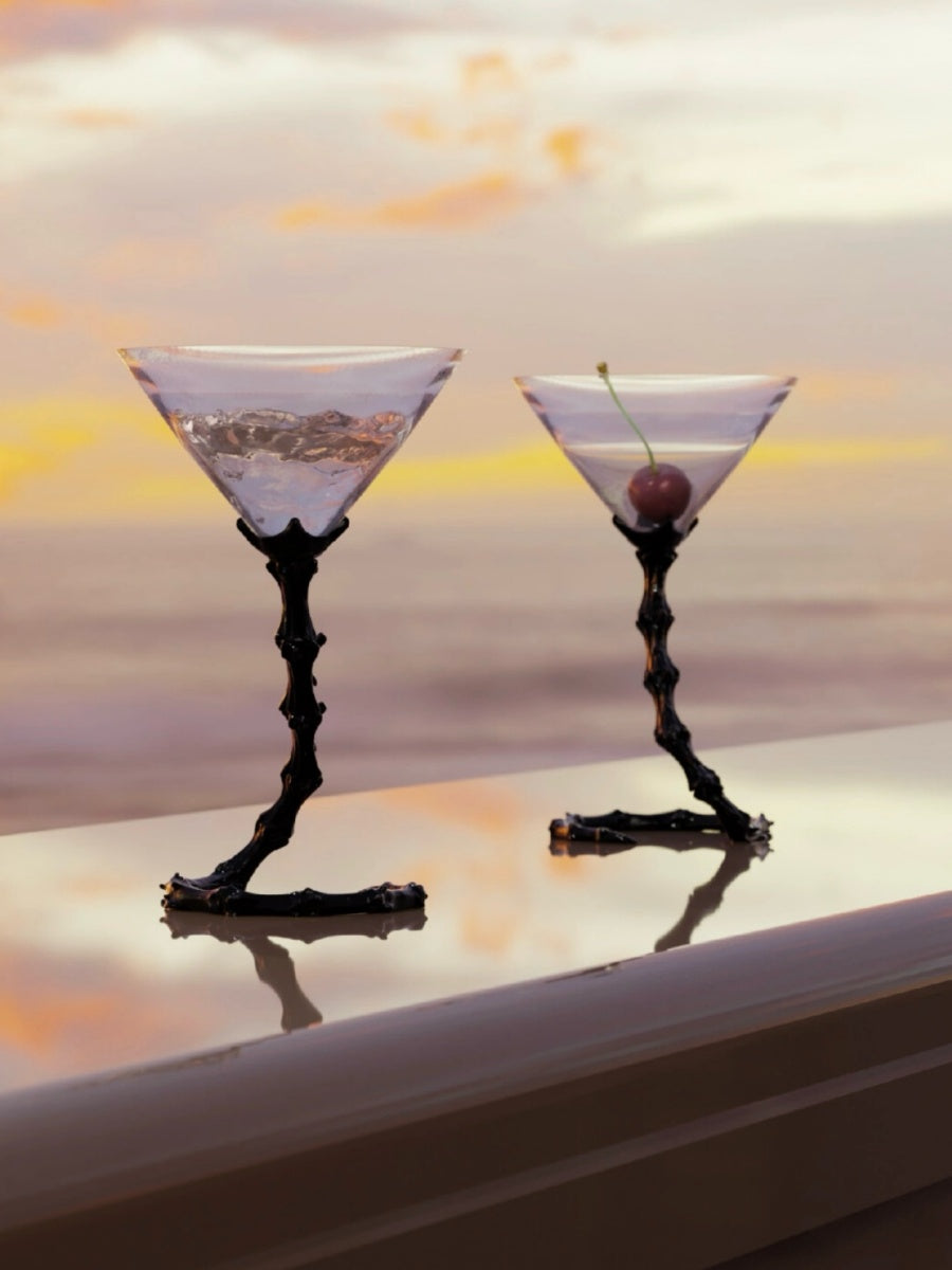 Spine-Inspired Crystal Martini Glass Statement Cocktail Cup - Chic Chambers