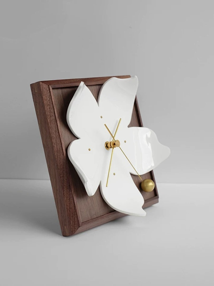 Sculptural Petal Acrylic Desk Clock - Chic Chambers