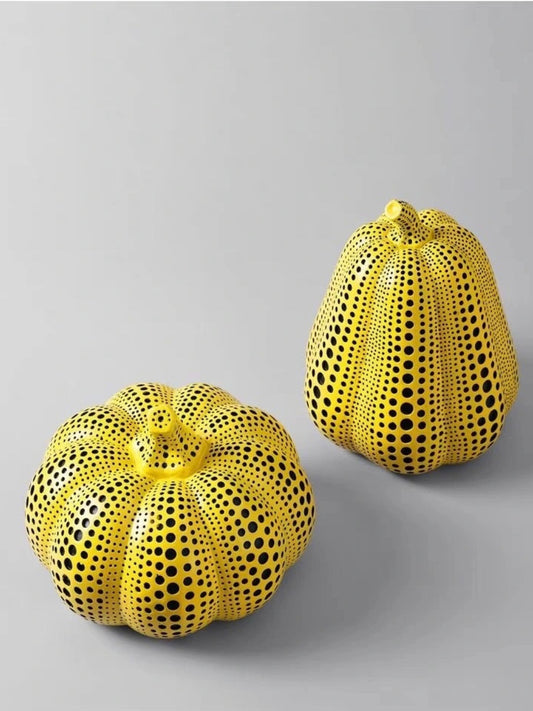 Polka Dot Resin Pumpkin Sculpture - Chic Chambers