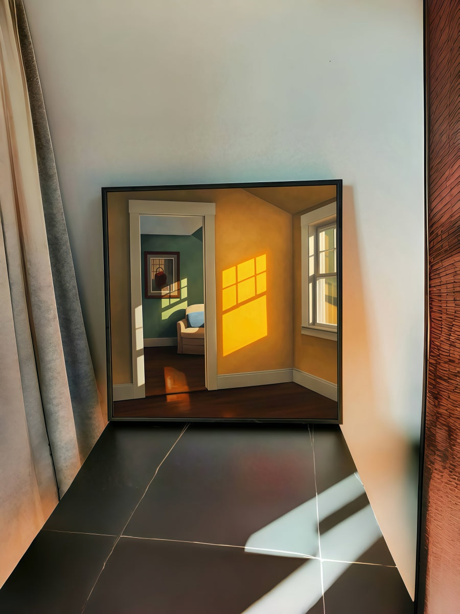Atmospheric Interior Canvas Art Collection with Black Frame – Light and Space Series 40*40 CM/50*50 MM - Chic Chambers