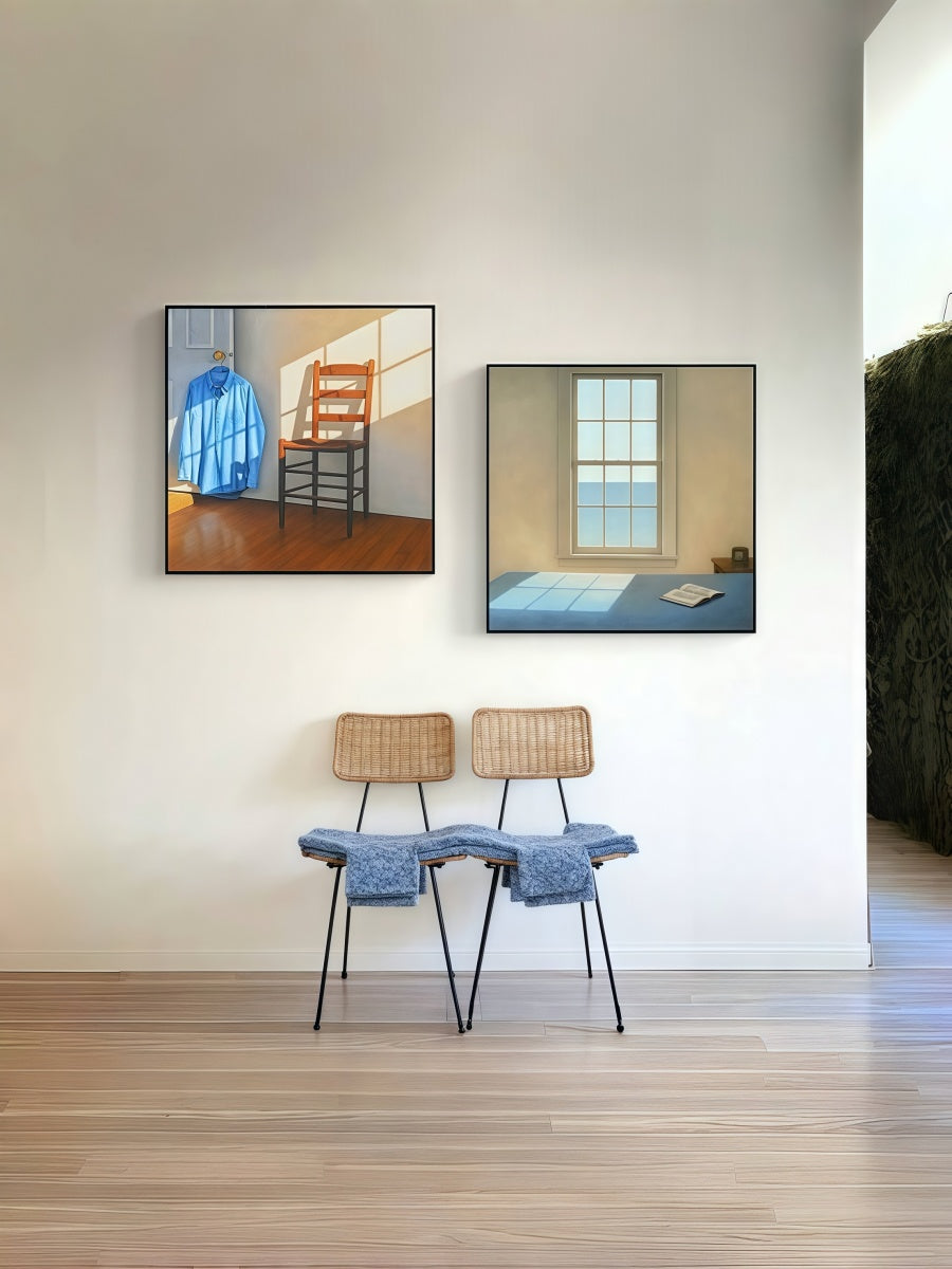Atmospheric Interior Canvas Art Collection with Black Frame – Light and Space Series 40*40 CM/50*50 MM - Chic Chambers