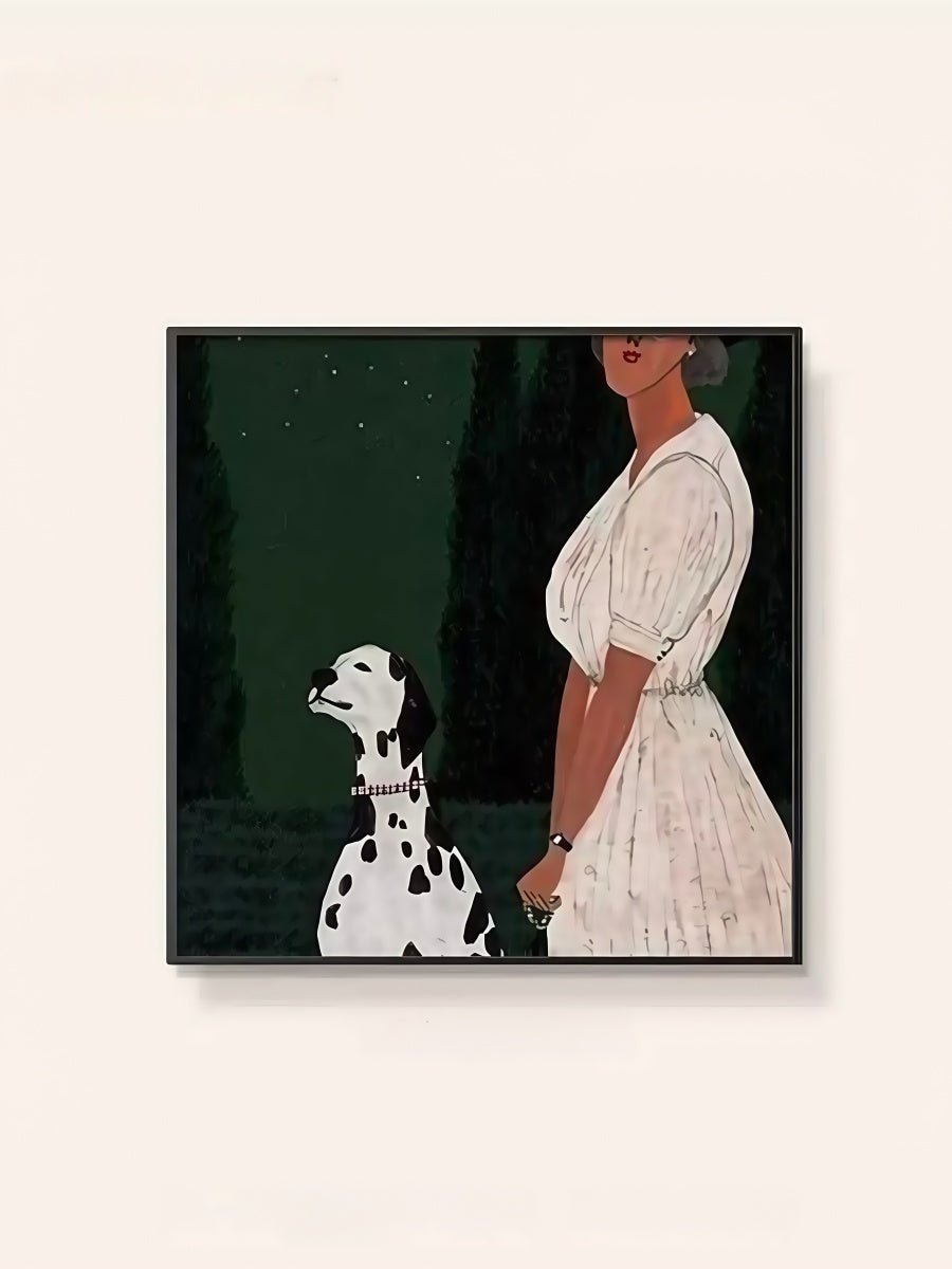 Artistic Canvas Wall Art with Black Frame – People Pets and Everyday Moments 40*40 CM/50*50 MM - Chic Chambers