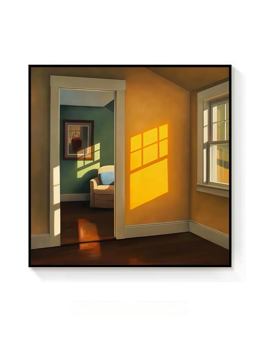 Atmospheric Interior Canvas Art Collection with Black Frame – Light and Space Series 40*40 CM/50*50 MM - Chic Chambers