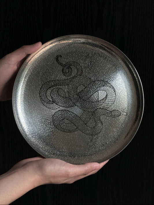 Engraved Snake Stainless Steel Tray - Chic Chambers