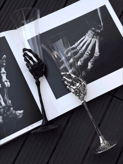 Skeleton Hand Champagne Flutes - Set of Two - Chic Chambers