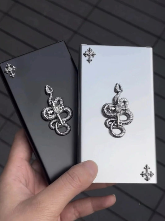 Designer Snake Motif Handmade Cigarette Case Sculpture - Chic Chambers
