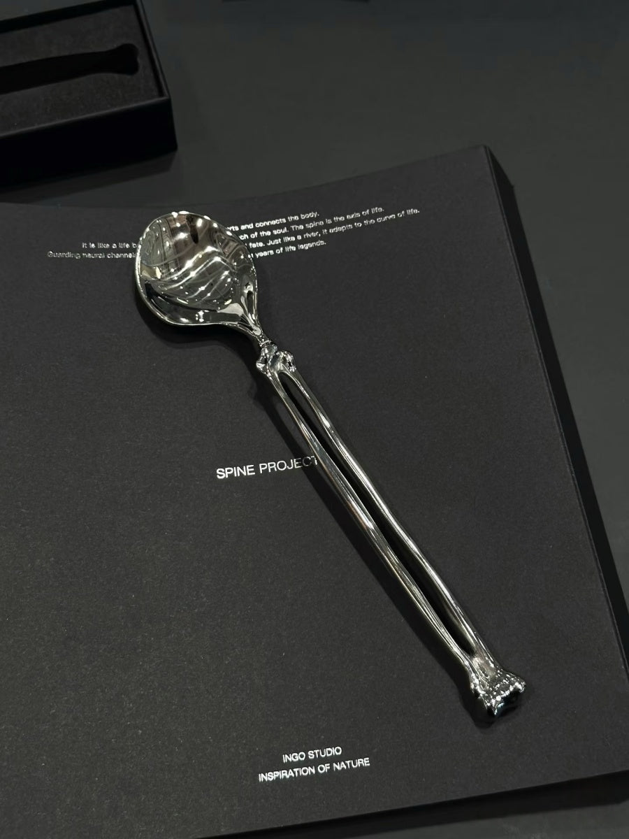 Matte Black & Silver Sculptural Cutlery