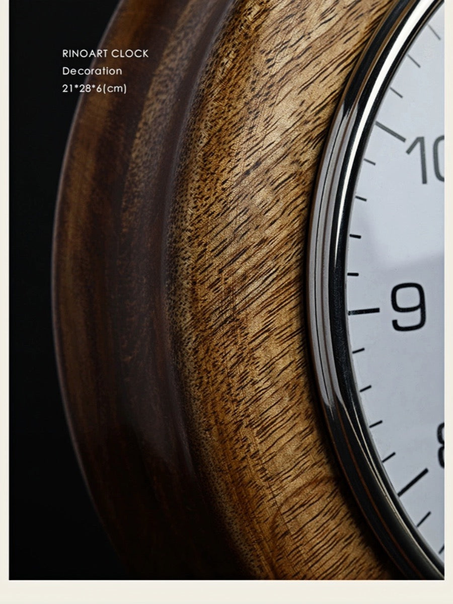 Hand-Carved Mango Wood Vintage Clock | Wall & Tabletop Display - Chic Chambers