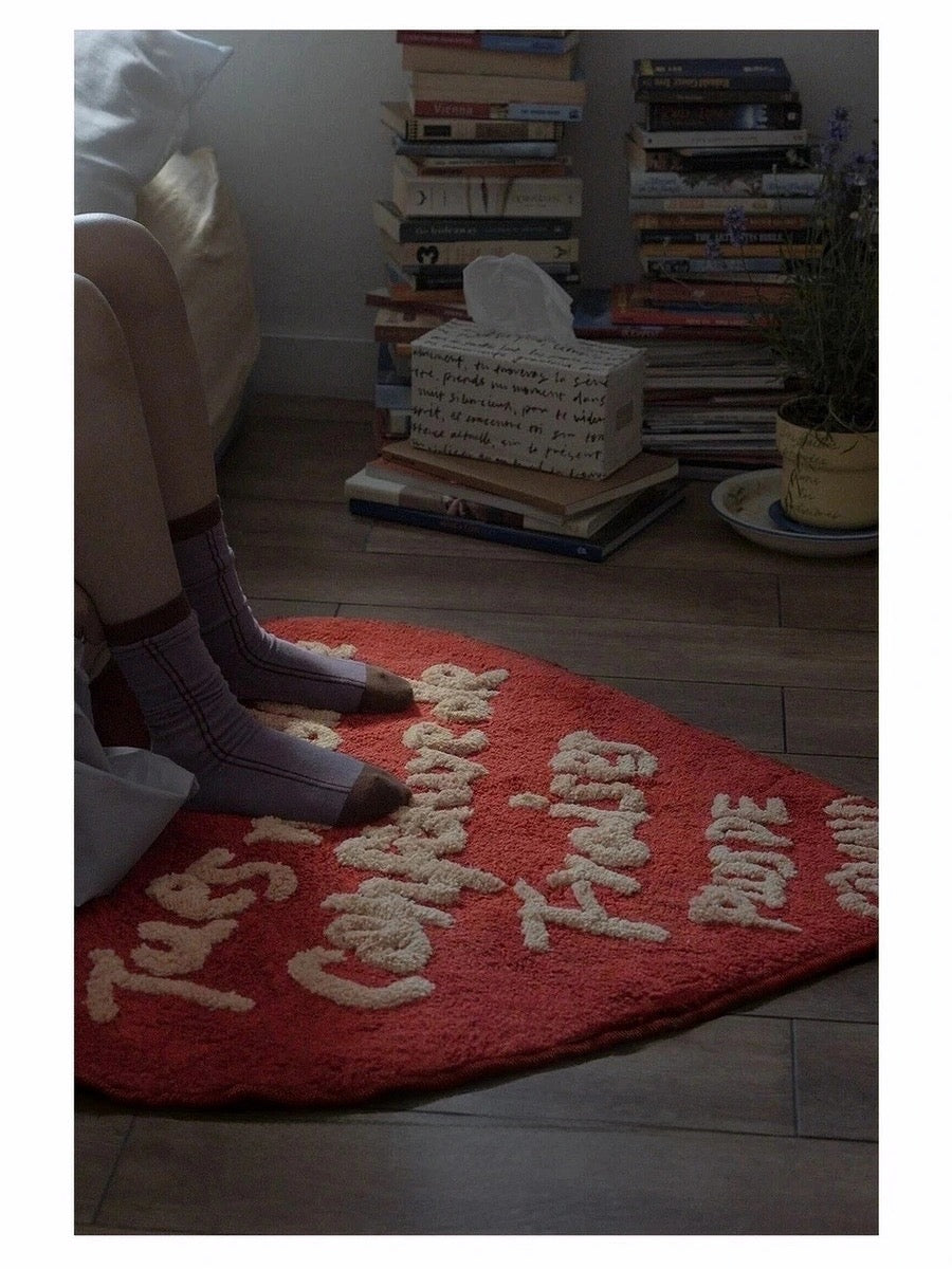 French Style Heart Shaped Letter Rug - Chic Chambers